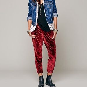 Free People burgundy burnout pants size M